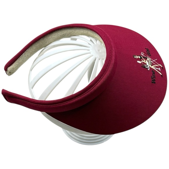 The Girls Imperial Wine Girl Red Visor Embroidered Hat Novelty Gift Vacation - Picture 3 of 7